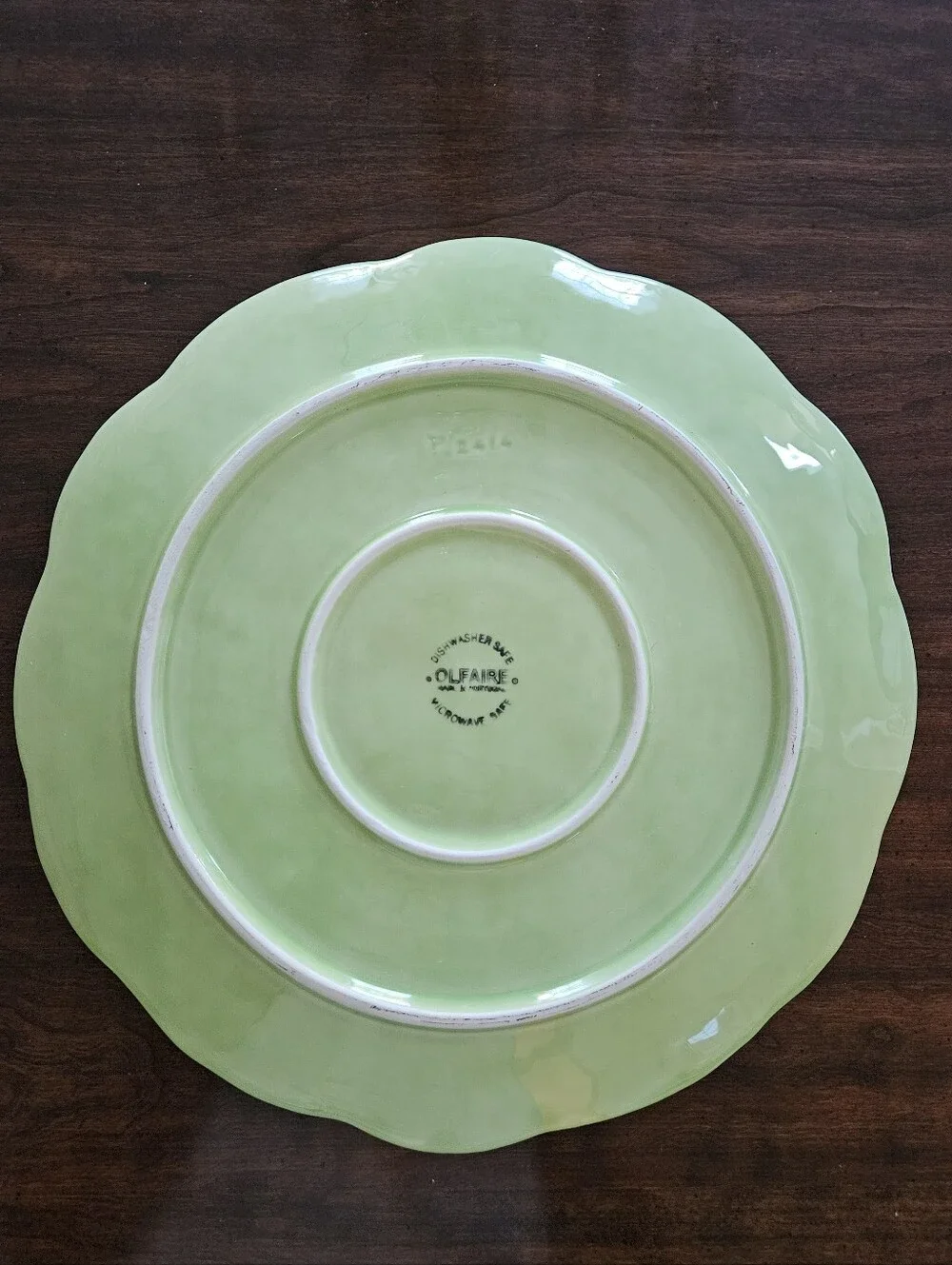 Vtg. Olfaire Majolica Green Cabbage Leaf Portugal 12